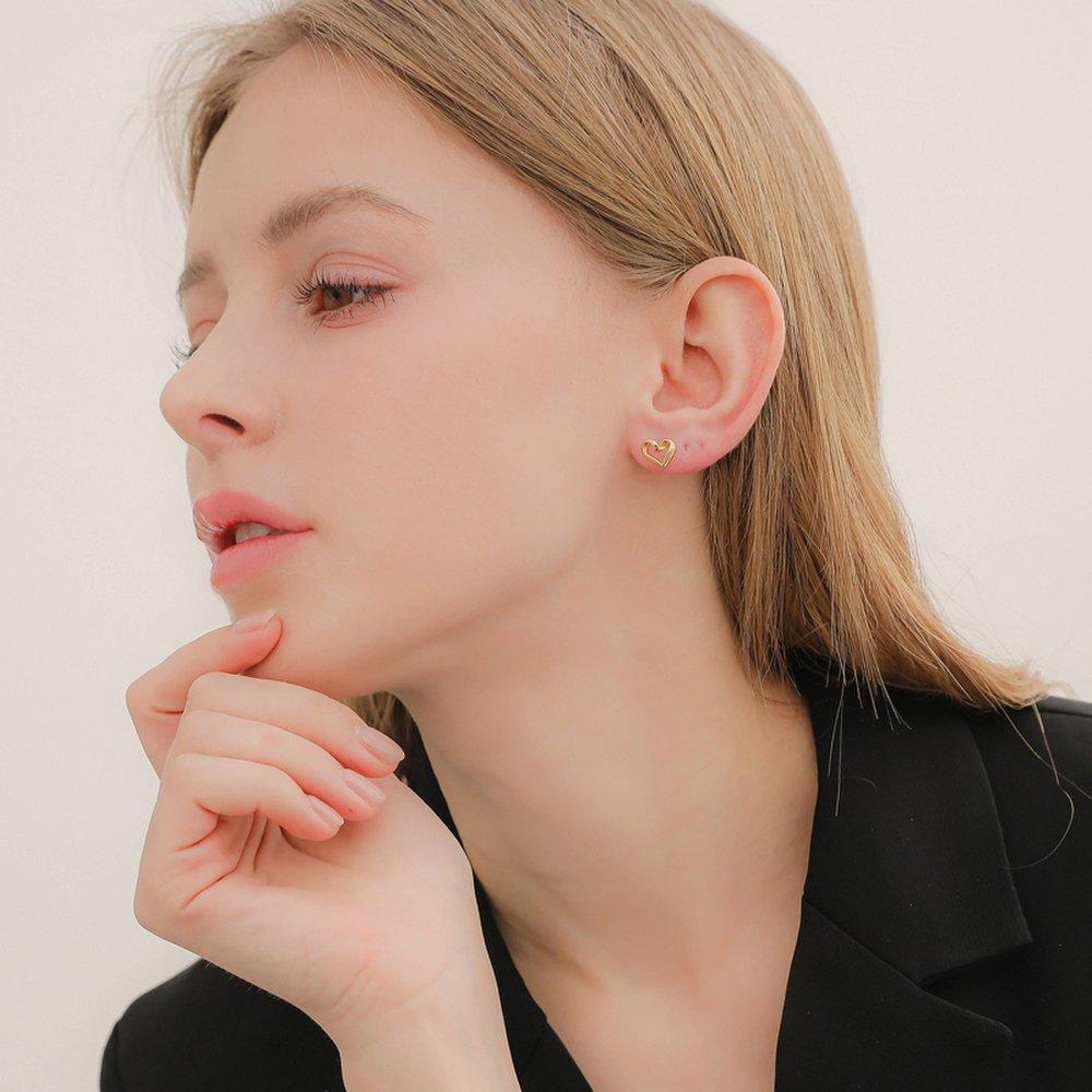 J.Lauren Wave Open Heart Silver Earrings M03768