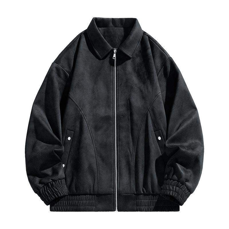 American Retro Purple Lapel Leather Jacket Men's Maillard High-end Suede Couple's Jacket