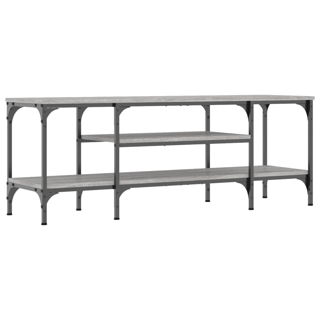 TV Cabinet Gray Sonoma 121 x 35 x 45 cm Particleboard & Iron