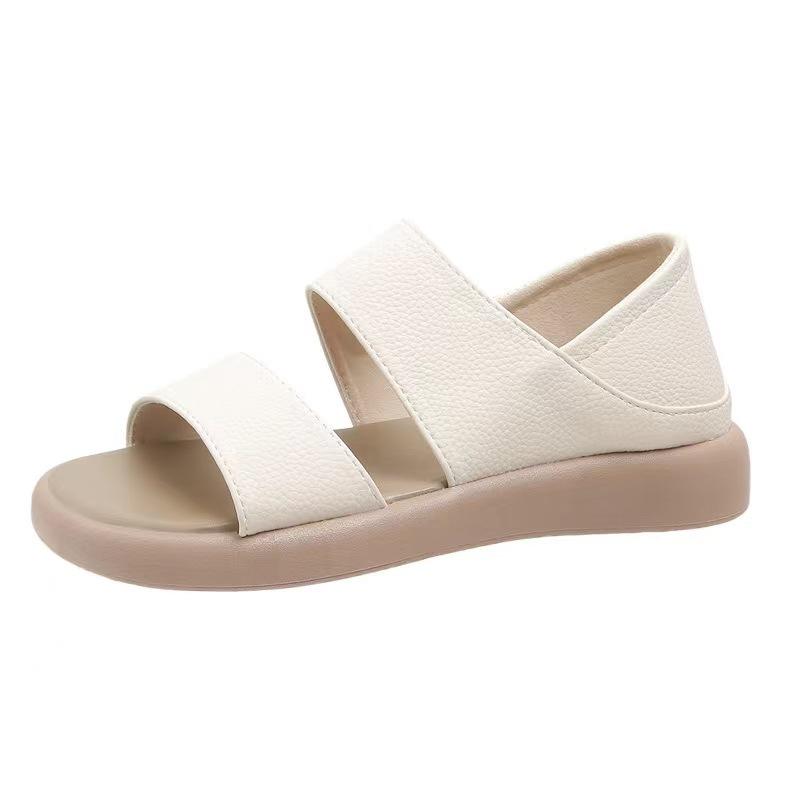 Frühlings- und Sommerschuhe Übergröße Flache Sohle Weichsohlige Sandalen Atmungsaktive Freizeitsandalen Damenschuhe