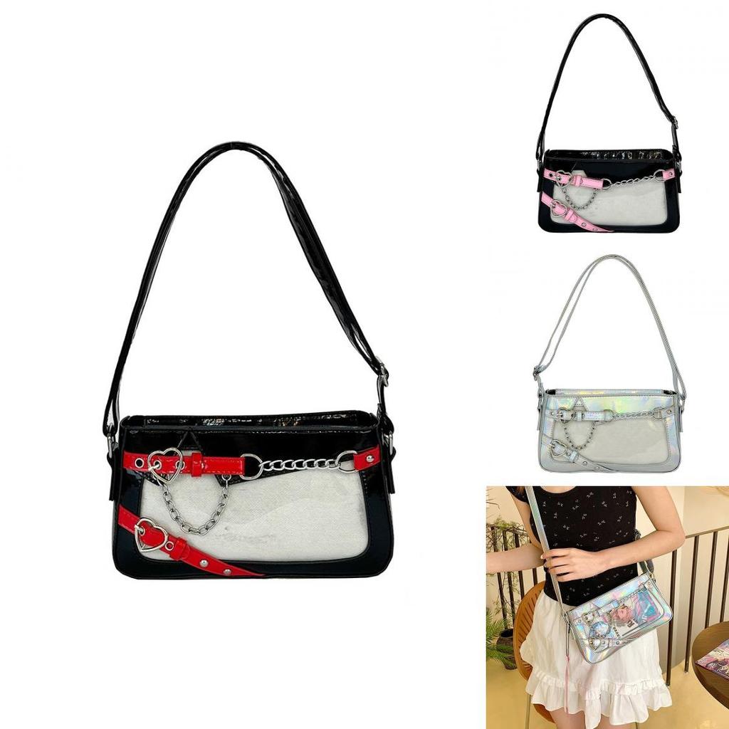 Heart Simple Shaped Buckle And Chain Design Women Casual Shoulder Bag Itabag
