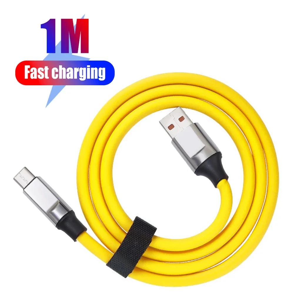 120W USB Type C Cable Fast Charging Thicken Liquid Silicone USB C Data Cord for Huawei P50 P40 P30 Xiaomi 14 Redmi 13 POCO X6