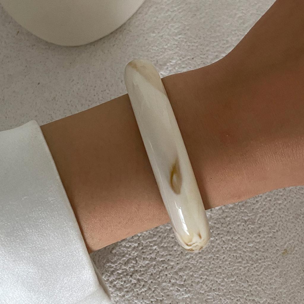 Ingemark Trendy Vintage Green Resin Thick Chunky Bangles for Women 2025 New Exquisite Stacking Up Bracelet Daily Party Jewelry