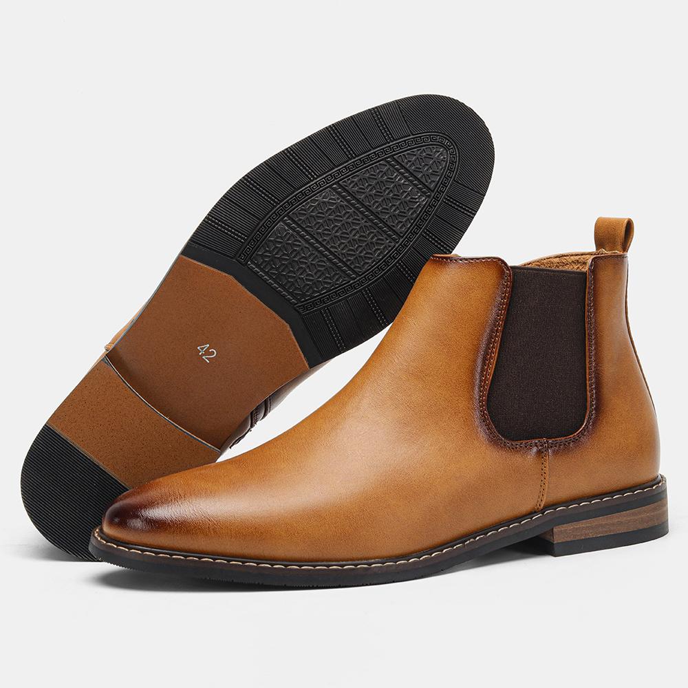 Size 40~46 Men Chelsea Boots Zipper Style Ankle Boots soft leather Men Boots