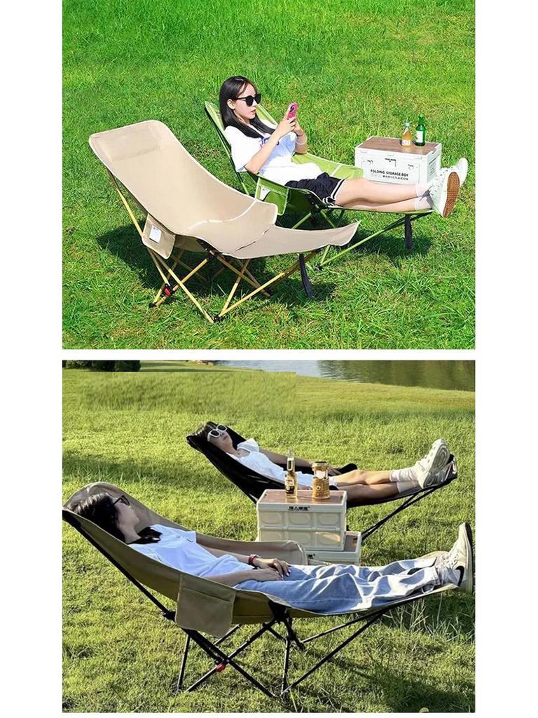 Foldable Outdoor Chair with Adjustable Backrest and Footrest
