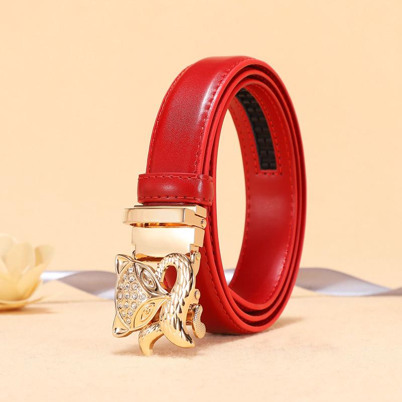 Casual Animal Type Diamond Embedded Women's Leather Belt Genuine Leather Versatile Waist Belt for Skirts and Pants Decorative