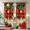 Christmas Garland Curtains 2pcs   2D Flat Print Semi-Blackout Rod Pocket for Office Bathroom Art Deco Style Home Decor