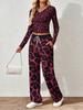 Spring and Autumn Ladies V-Neck Long Sleeve Pants Set Comfortable Casual Versatile Slim Two-piece Set