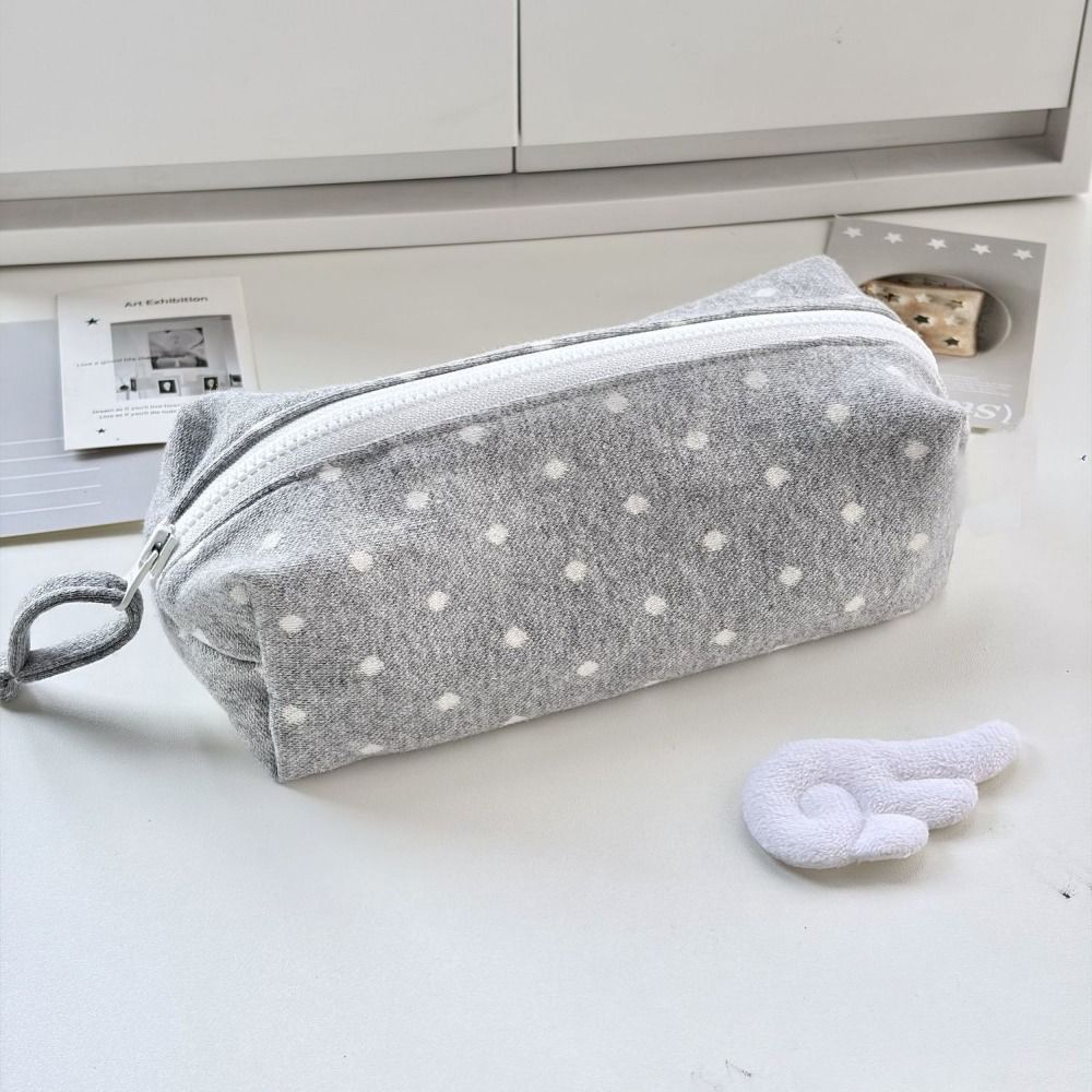 INS Polka Dot Design Pencil Case Large-capacity Soft Touch Stationery Pouch Pen Bag Students