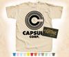 Black Print CAPSULE CORP T-SHIRT Tee Vintage Poster 12 Colors S-5XL