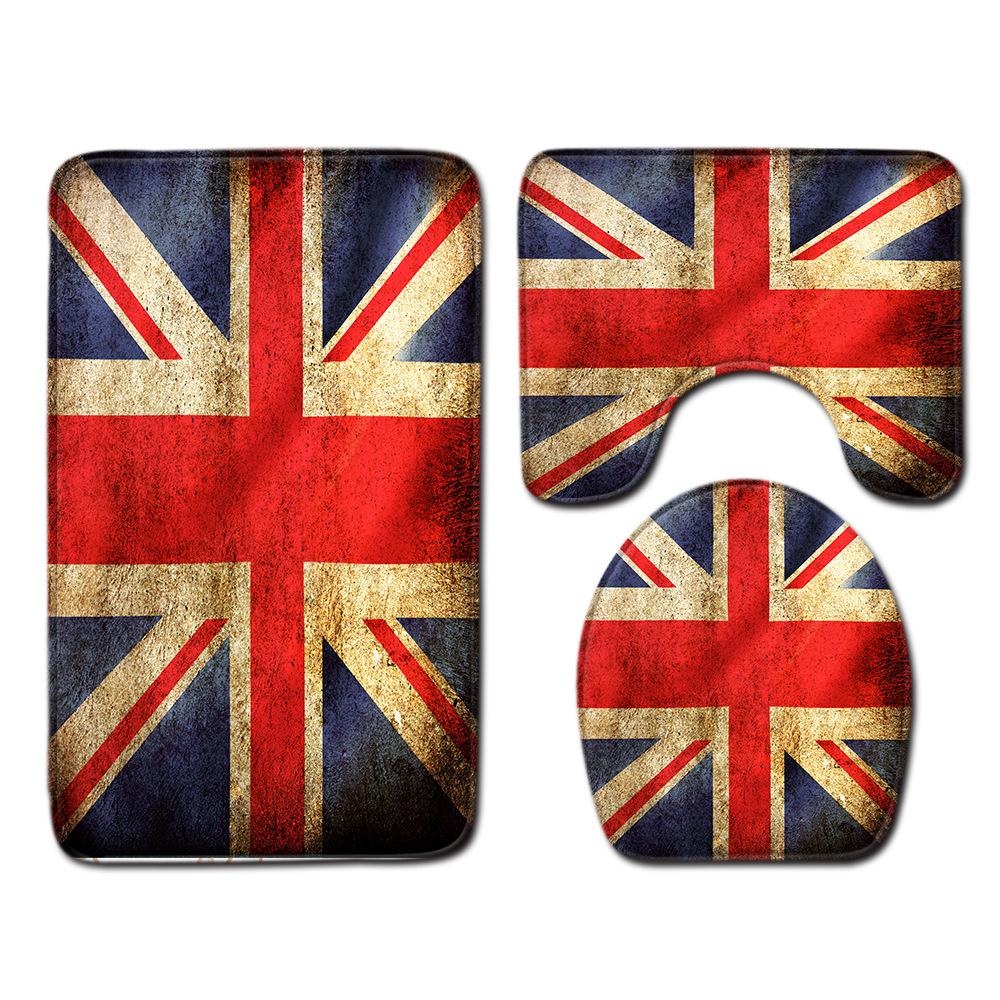 Covor de podea creativ din trei piese pentru toaletă, covor de ușă, covor de baie, covor de ușă moale antiderapant