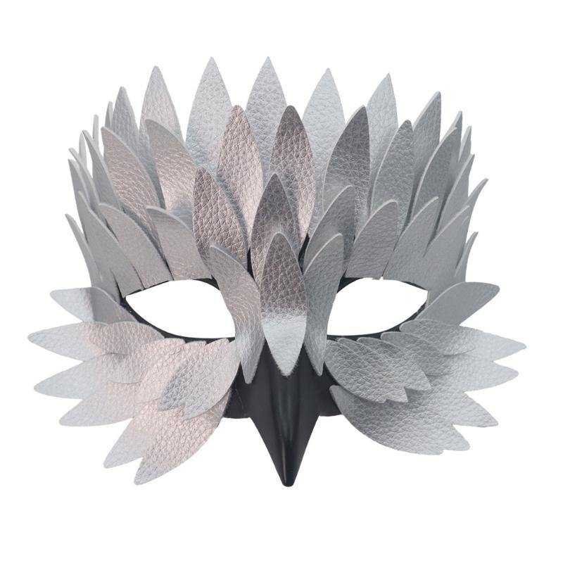 Unique Bird Beak Feather Style Half Face Mask Cosplay Accessory For Costume Parties Masquerades Theme Event