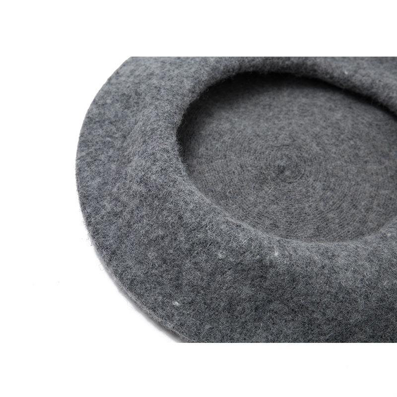 Hat Female Winter Imitation Wool Beret British Autumn and Winter Versatile Knitted Painter Hat Pumpkin Hat