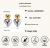 INS Style 18K Gold Stainless Steel Heart Earrings - Gold & Silver Two-Tone Women's Jewelry