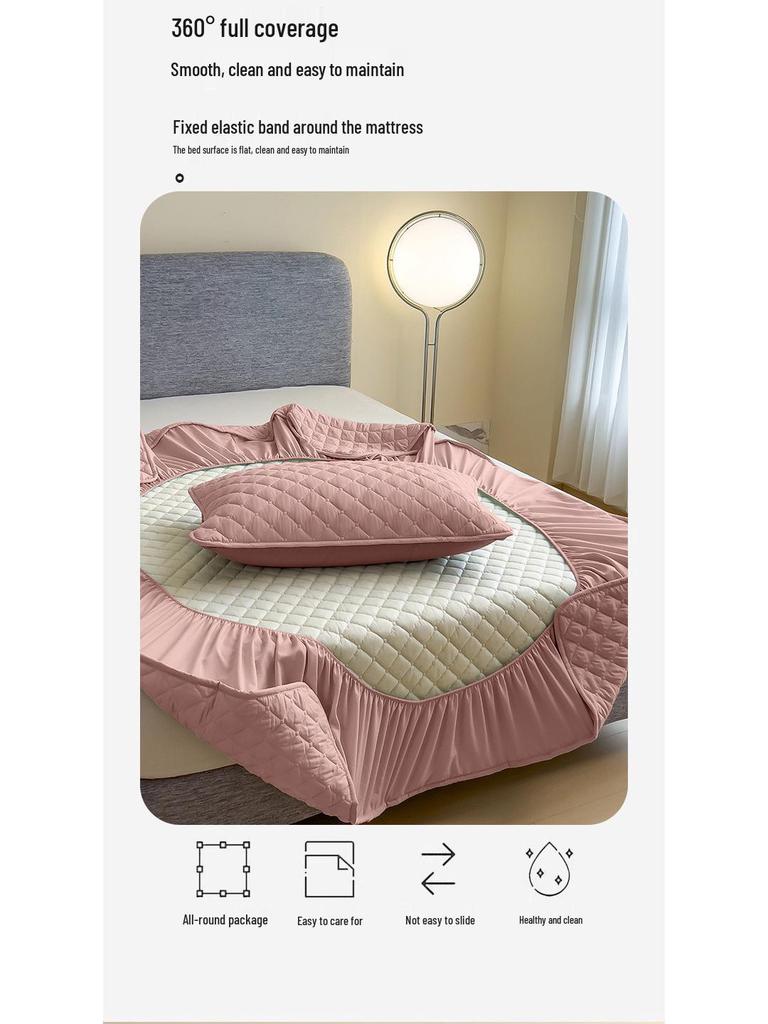 Düz Renk Kapitone Fitted Çarşaf: Toz Geçirmez, Leke Tutmaz, Yıkanabilir Yatak Koruyucu