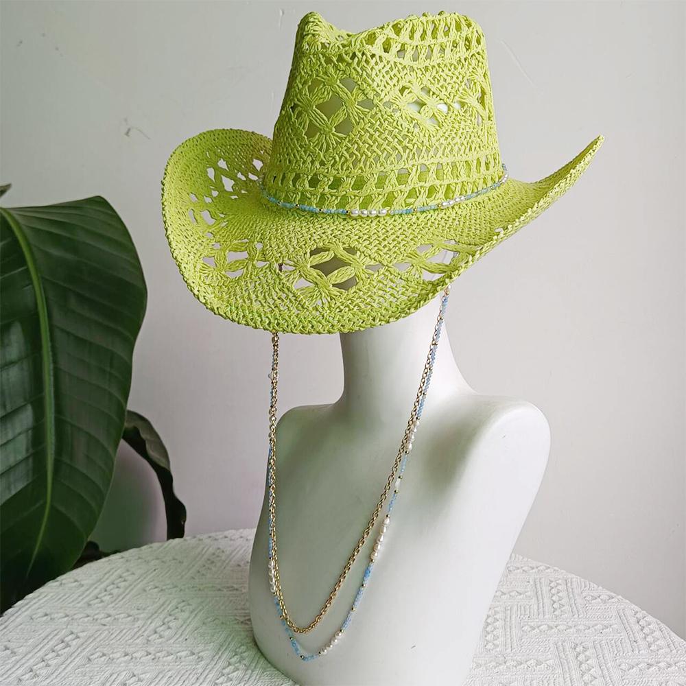 New Straw Cowboy Hat -Ruslan Baginskiy Women Same Chain with Naturalfreshwater Pearls and Blue Crystals | Luisaviaroma Hats2026