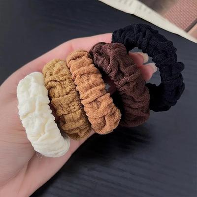 5Pcs/bag Women High Elastic Hair Bands Girls Ponytail Holder Hair Rope Rubber Band Headband Hair Accessories