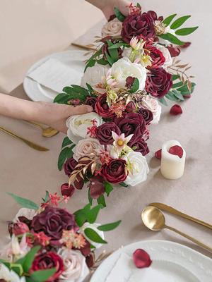 2 Pcs Artificial Arch Flowers Foam Flowers Silk Flowers Wedding Arch Floral Arrangements for Wedding Ceremony Backdrop Reception Table Decoration
