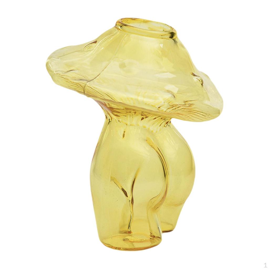 Glass Decorative Flower Vase Tabletop Ornament for Desk Bedside Coffee Table