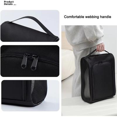 Portable Golf Shoe Bag Hand-Held Separate Compartment Dustproof Shoe Bag Lightweight Breathable Oxford Cloth Shoe Carrier