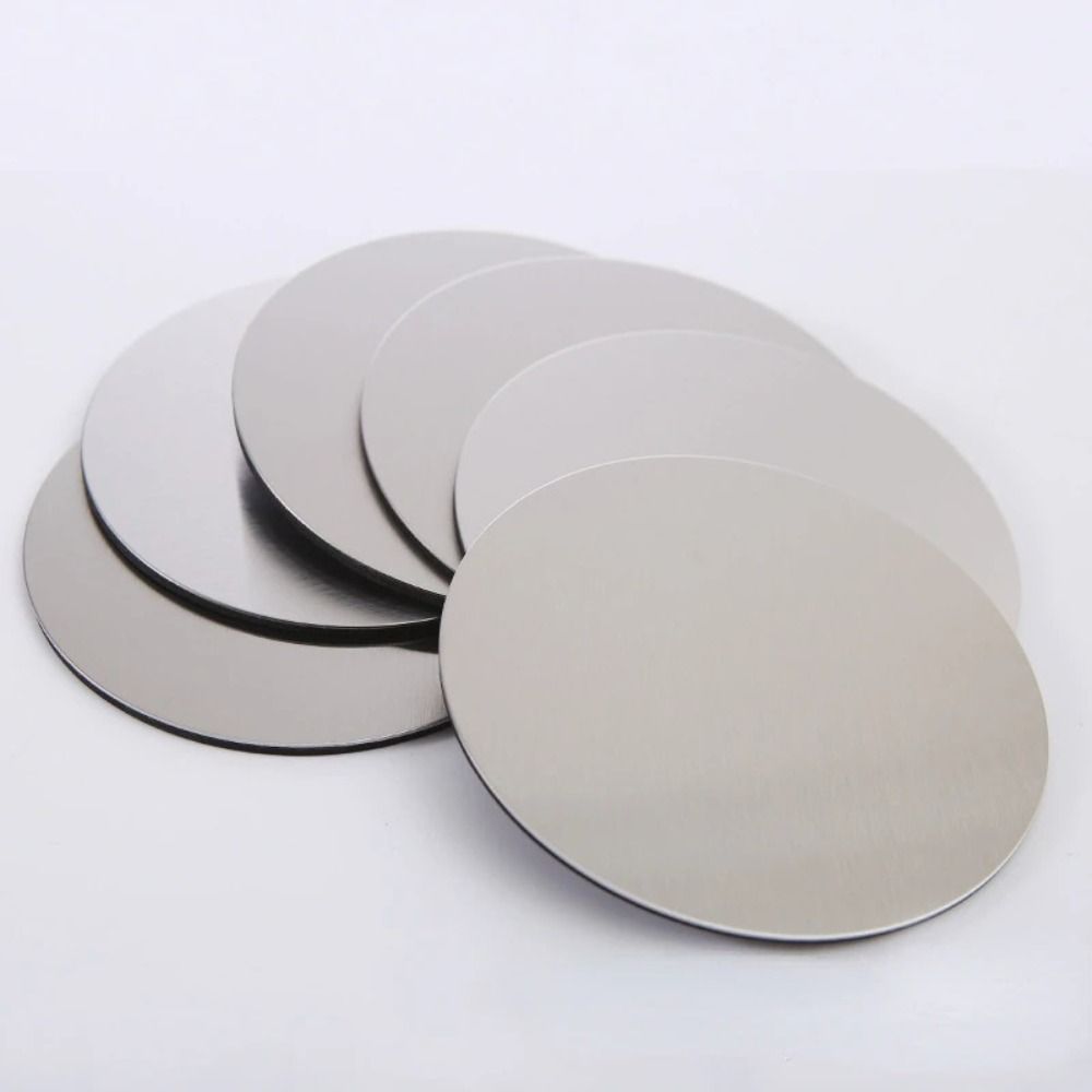 6Pcs/Set Heat-resistant Stainless Steel Coaster Non-slip Round Tea Cup Coaster Mug Pad  Bar
