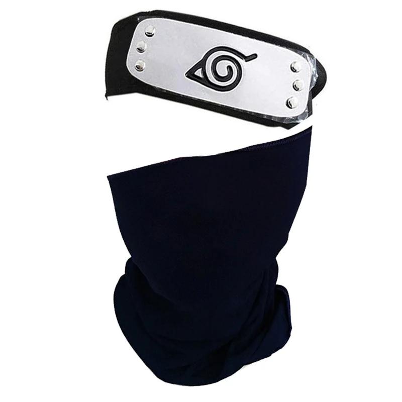Naruto Hatake Kakashi Cosplay Gloves Mask Headband Anime Accessories Kunai Notebook Konohagakurenosato Sign Props