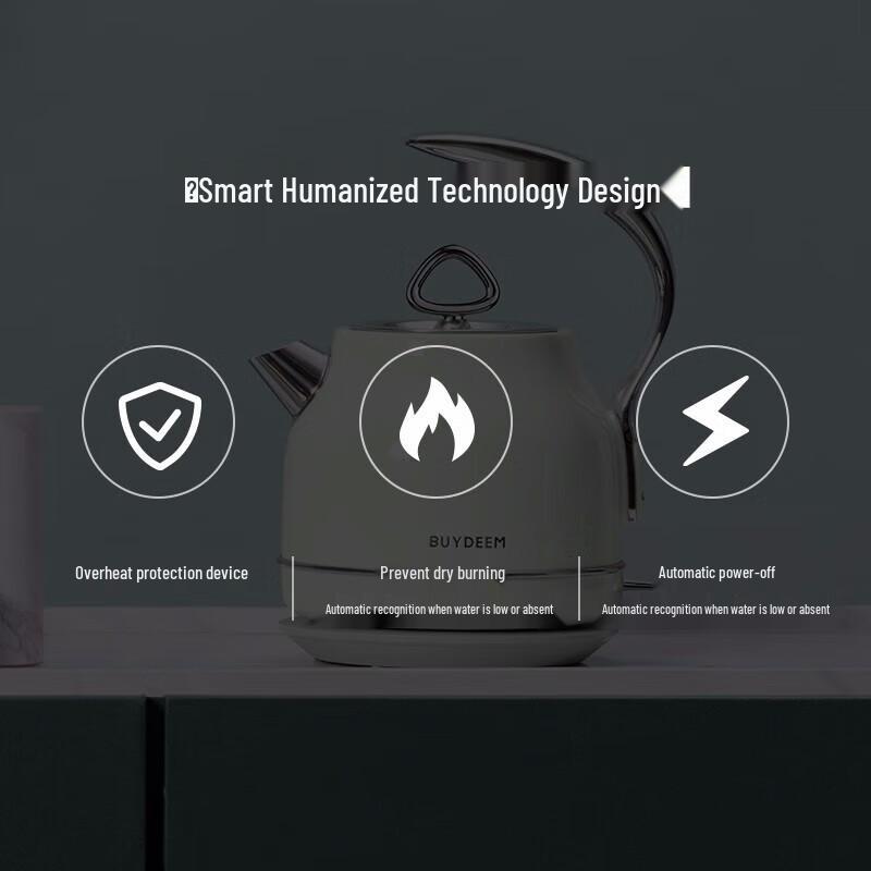 Buydeem K203 1.2L Stainless Steel Electric Kettle CN plug (adapter included)