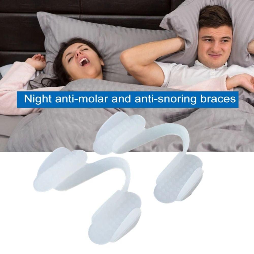 2Pcs Comfortable Anti Snoring Mouth Guard with Storage Box Snoring Mouth Guard Snoring Stopper