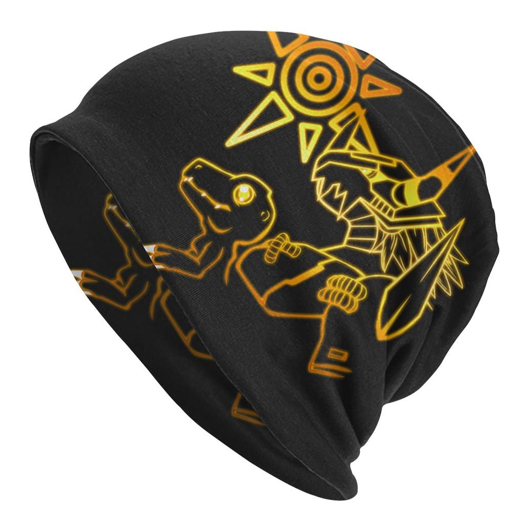 Digimon Agumon Gabumon Sora Anime Bonnet Knit Hats Fashion Outdoor Digital Courage Skullies Beanies Hats Unisex Women Dual-use Caps