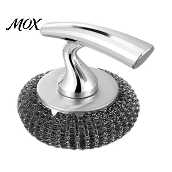 Easy Grip Dish Brush Stainless Steel Pot Brush, with Detachable Head And Ergonomic Long Lasting Wire Scrubber Handle Design, Scrubber, for Pots
