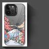Cartoon Japanese City Scenery Case for iPhone 17 Pro Max 16 11 14 Plus Air 15 12 Pro 13 Phone Cover