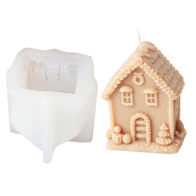 Silicone Moulds House Shape Candle Molds Ornament Christmas House Castings Molds Plaster Molds Epoxy Resin Molds