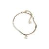 CHANEL [24P Spring and Summer] 24P solid color double C diamond metal rhinestone necklace women's gold
