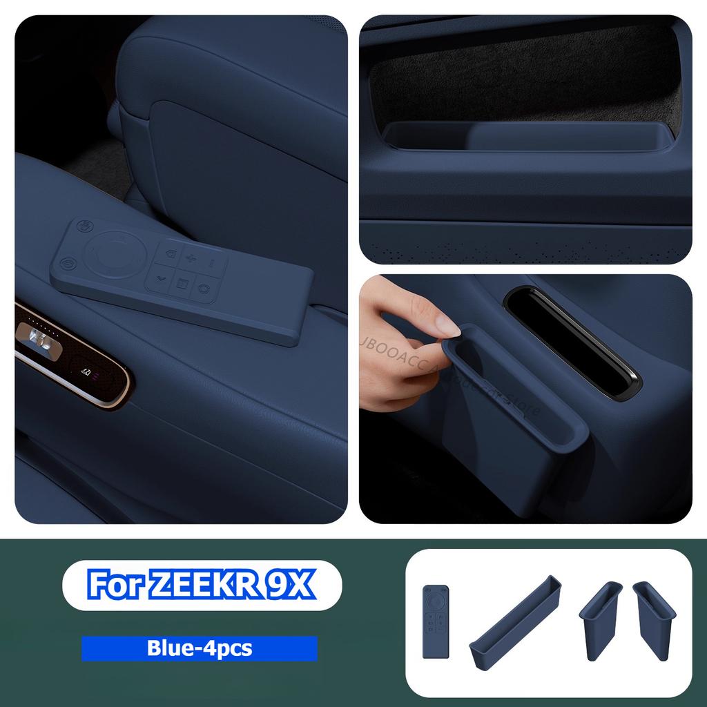 For ZEEKR 9X 2nd Row Seat Storage Box Silicone Phone Holder Organizer Phone Slot Mat Tidying Interior Decoration Car Accessories