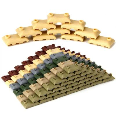 60pcs MOC Military Sandbag Building Blocks Compatible WW2 Soldiers Weapon Bricks DIY Army Scene Parts Toys for Boys Gift