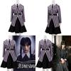 Wednesday Cosplay Costume For Kids With Polyester Fabric For Halloween And Themed Parties