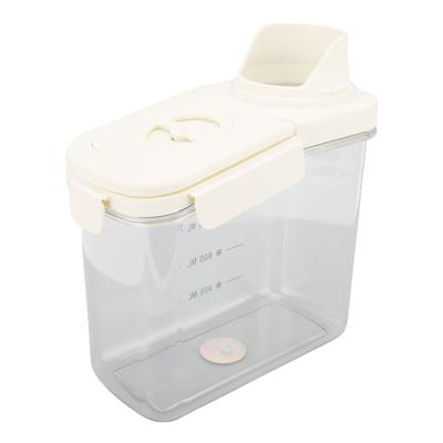Contenant de stockage pour céréales avec bec verseur Poignée ergonomique Couvercle Balance Minuteur Hermétique Résistant à l'humidité Plastique Bac de stockage pour riz Farine Haricots Nourriture pour animaux