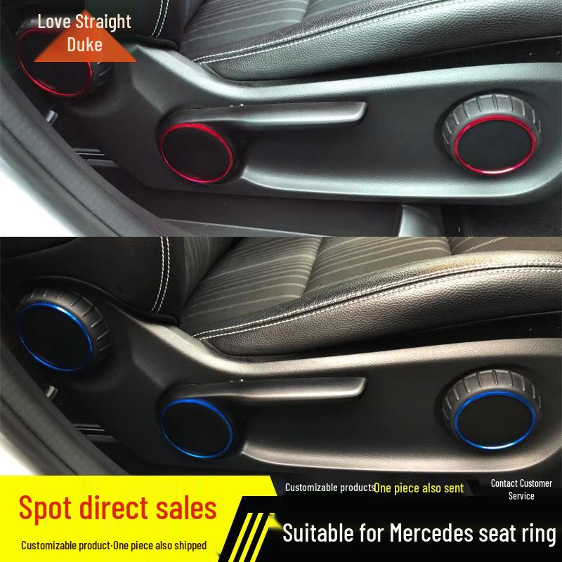 

Mercedes A/B Class, CLA, GLA Seat Adjustment Knob Decorative Ring Silver [3-piece set]
