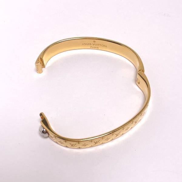 Louis Vuitton Monogram Small Size Bracelet Cuff Nanogram Gold Women M00251 Used