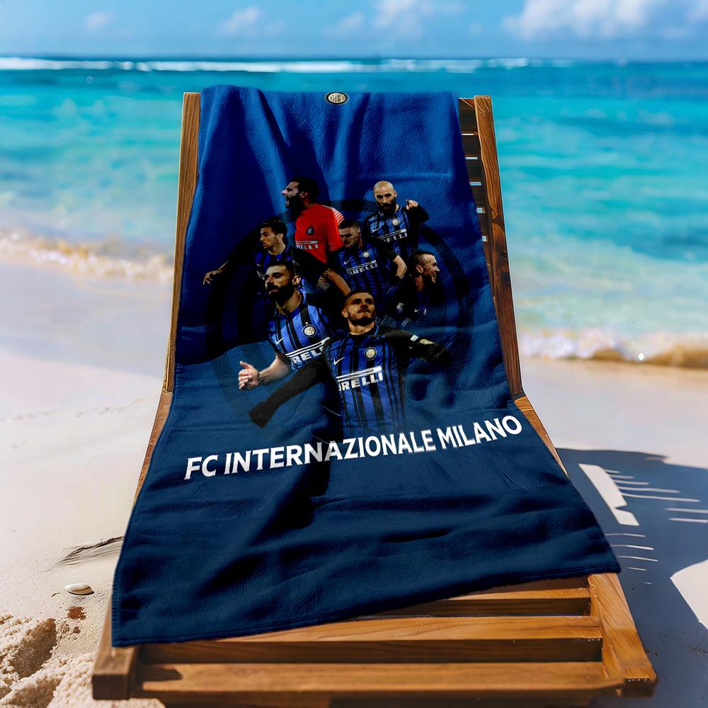 Inter Milan Beach Towel Quickdry Soft Microfiber Comfortable Lightweight