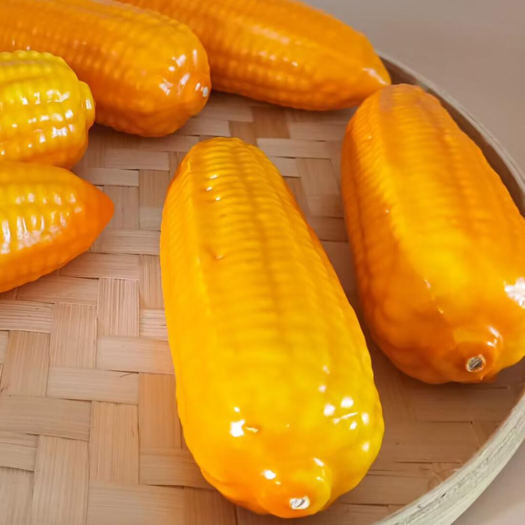 2Pcs Realistic Artificial Corn Simulation Corn Cobs for Home Decoration Basket Display Photography Kitchen Vegetable Toy