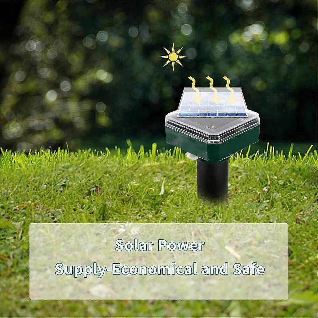 4pcs Mole Repeller Solar Mole Repellent Ultrasonic Ip66 Waterproof Solar Powered Animal Scarer Repellent Repel Mole, Gopher, Snake,rodent, Mouse, Chas