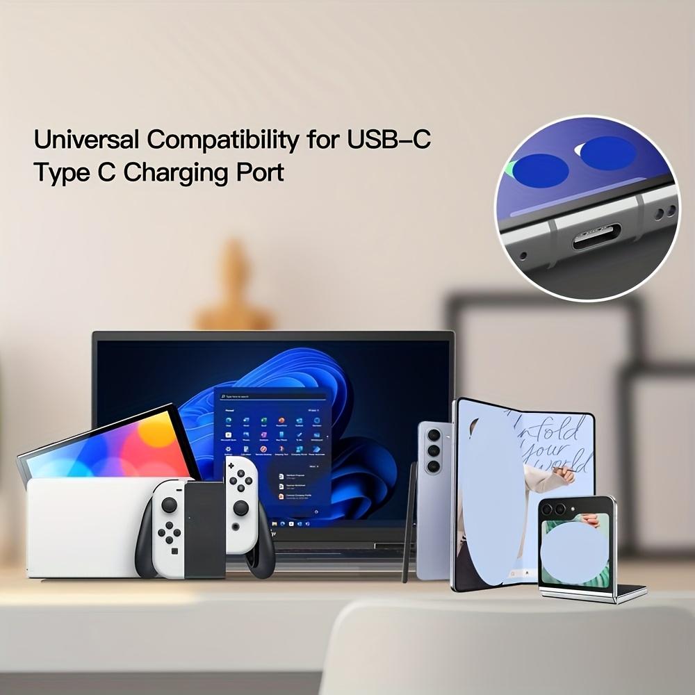 10 sztuk wtyczek przeciwkurzowych USB C, Osłony przeciwkurzowe USB typu C, Zestaw wtyczek przeciwkurzowych do interfejsu telefonu komórkowego, Zawiera wtyczki przeciwkurzowe, Sznurek, Szczoteczkę do czyszczenia