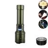 Ultra bright LED alloy flashlight with ultra-high wick illumination and rechargeable searchlight for camping emergency lighting, battery free