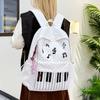 Schoolbag Niche Original Piano Keys Polka Dot Backpack Female Student Schoolbag Large Capacity Versatile College Style Simple Travel Backpack
