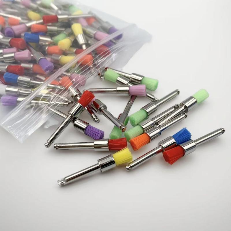 100 Bucăți/Pachet Periuțe de Lustruit Dentare Dezinfectabile Perie cu Peri de Nailon Periuțe de Lustruit Albire Dinți Periuțe Prophy Materiale Dentare