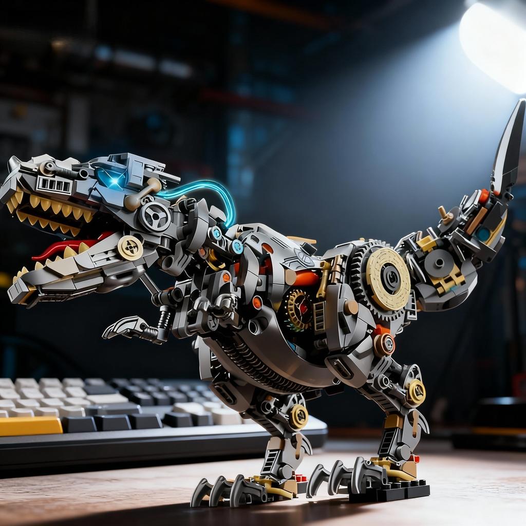 1268 Teile Dinosaurier Bausteine Mechanisches T-Rex Modell Pädagogisches DIY Schreibtisch Dekoration Spielzeug Feiertagsgeschenk für Erwachsene