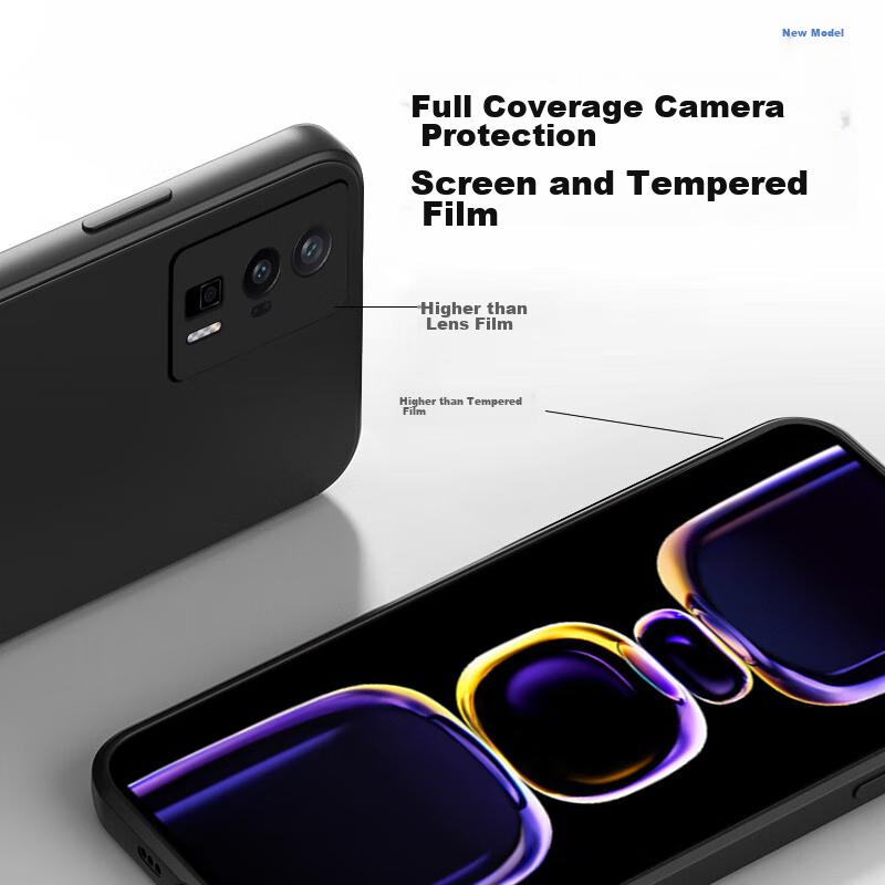 Phone Case for Redmi K60/K60 Pro, Redmi K60/K60 Pro Protective Cover, Shockproof Ultra-Thin Soft Elegant BlackUpgraded Cloud-Feel Silicone