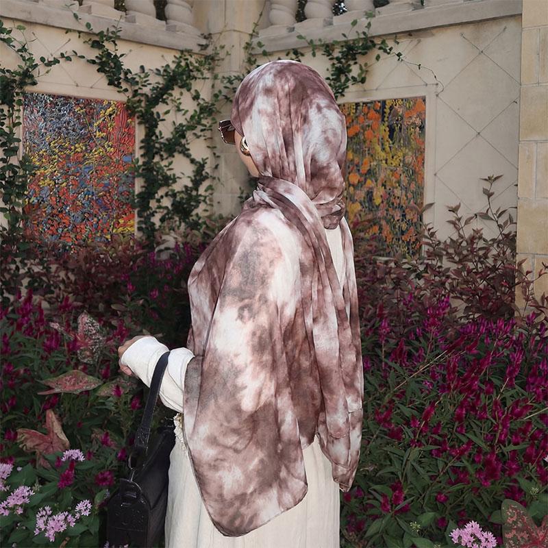 Aquarell Bedruckte Modal-Hijabs für Damen Atmungsaktiv Leichtgewicht Baumwoll-Viskose Schal Weicher Muslimischer Damen-Schal Kopftuch