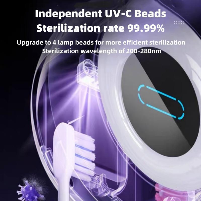 Soporte Eléctrico Inteligente para Cepillos de Dientes UV para Parejas Esterilizador UV de Cepillos de Dientes Recargable Caja de Desinfección de Cepillos de Dientes para Baño